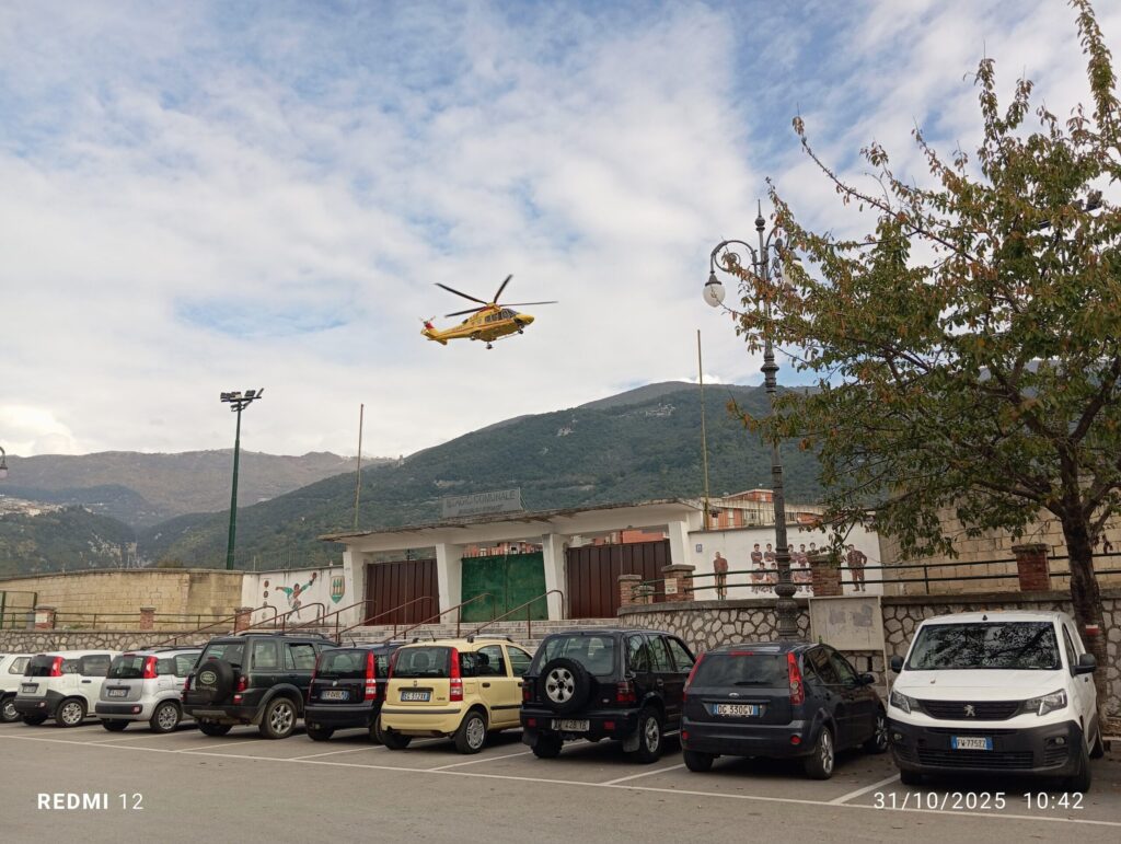 PIEDIMONTE MATESE, UOMO IN CONDIZIONI CRITICHE, È IN ATTO UN TRASFERIMENTO IN ELICOTTERO
