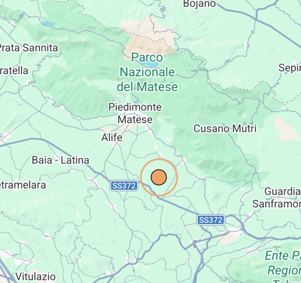 GIOIA SANNITICA, LA TERRA TREMA A ORA DI PRANZO, DUE VIOLENTE SCOSSE DI TERREMOTO DI 3.2 DELLA SCALA RICHTER